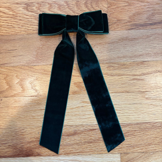Velvet Hunter Green Bow
