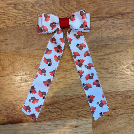 Grosgrain Printed Thanksgiving Turkeys Bow