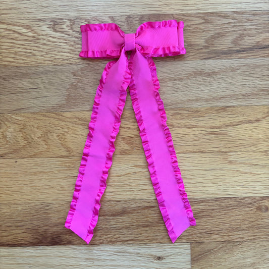 Ruffle Hot Pink Bow
