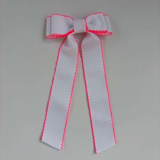 Moonstich White Neon Pink Bow