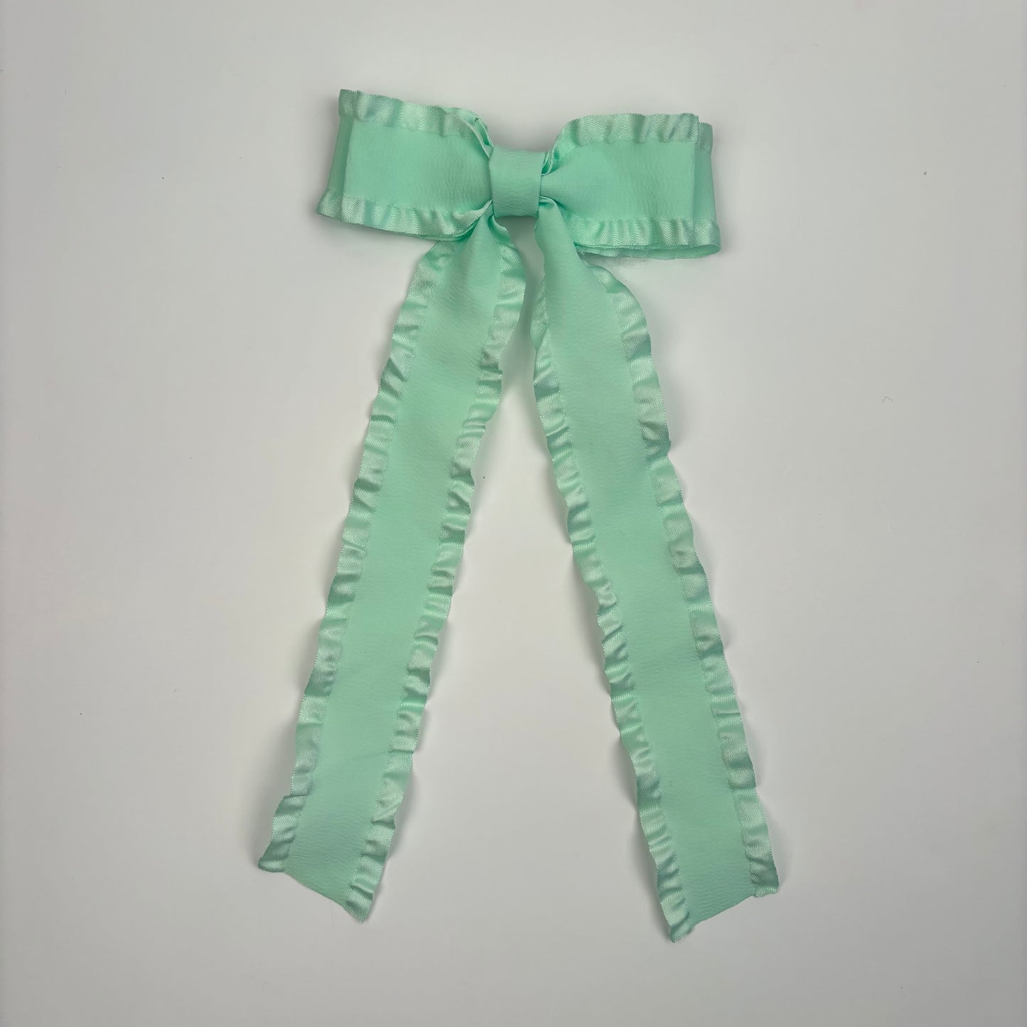 Ruffle Mint Green Bow