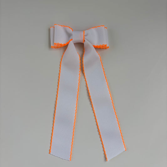 Moonstich White Neon Orange Bow