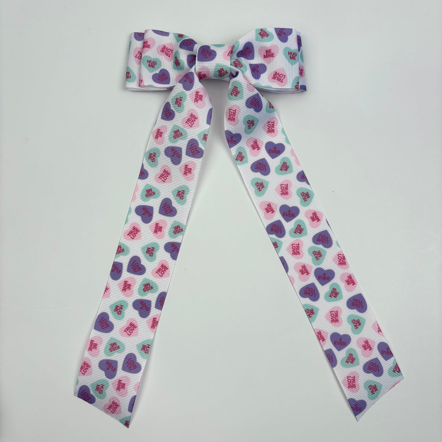 Sale- Grosgrain Printed Candy Hearts Bow