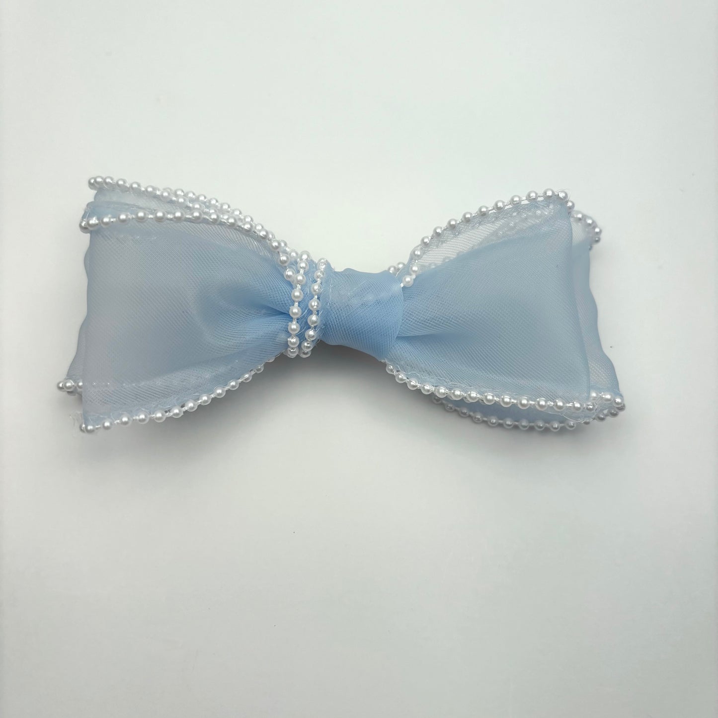 A Spring Beaded Blue Sheer Mini Bow