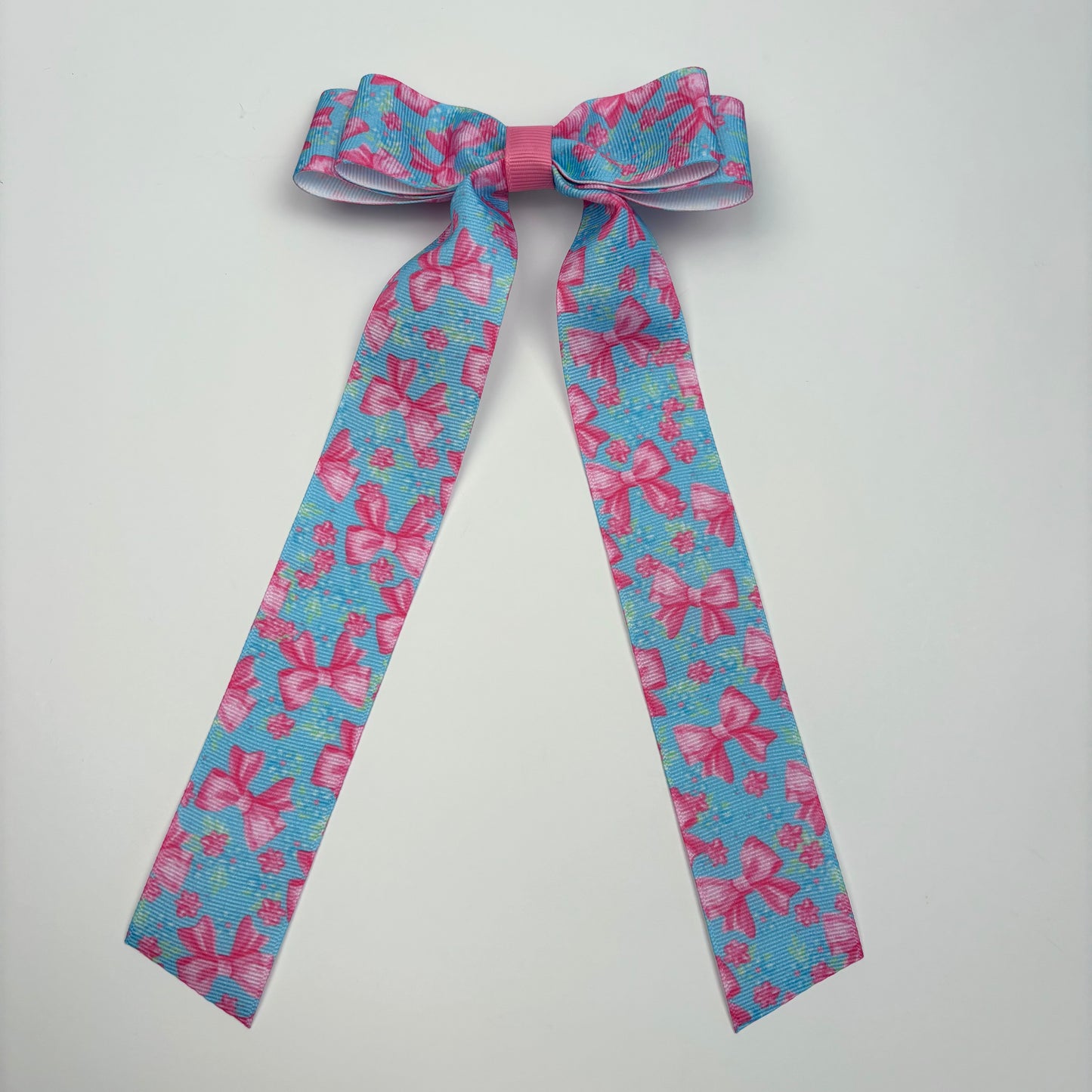 A Spring Bow Print Hair Bow