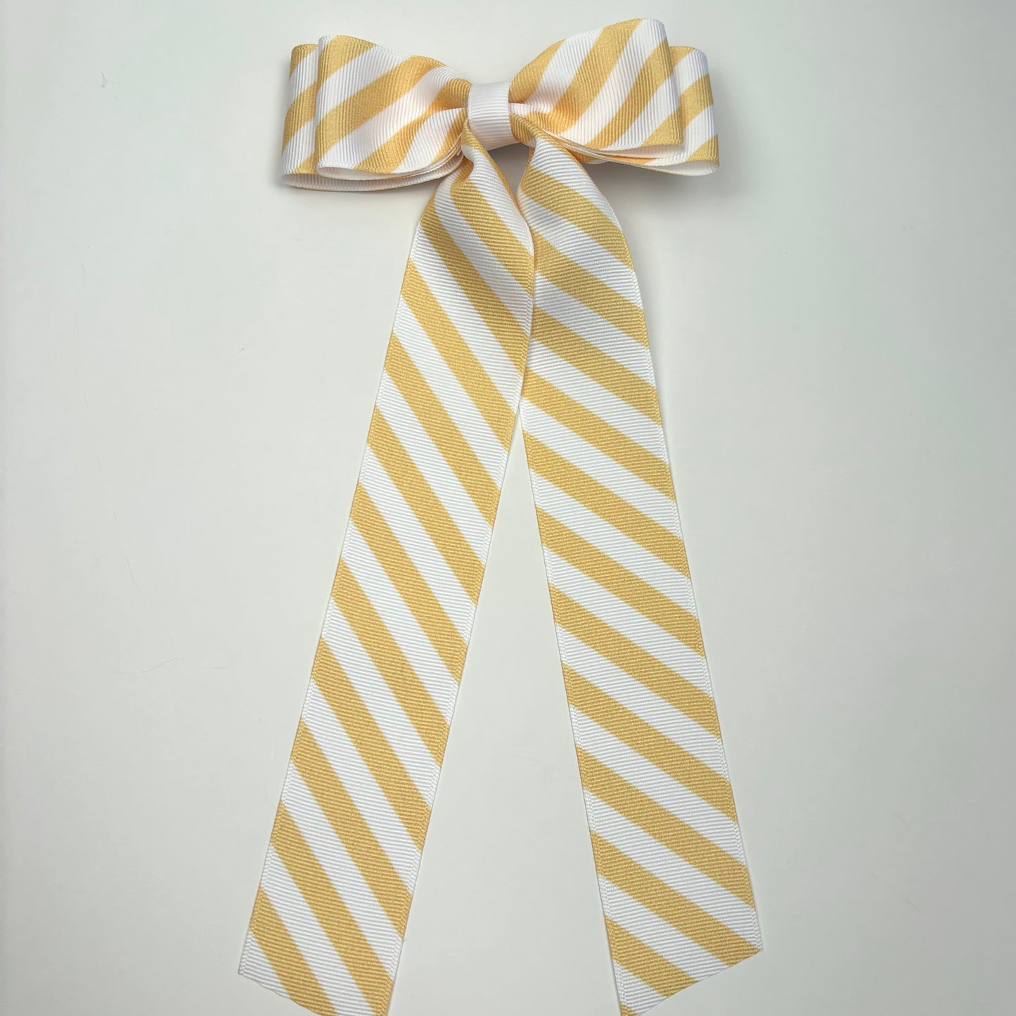 A Spring Yellow and White Striped Bow