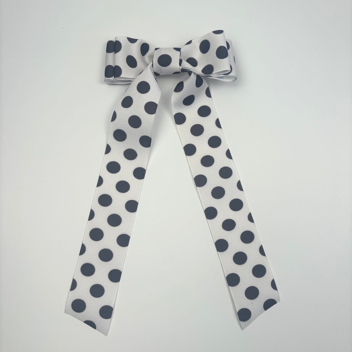 A Spring Black and White Polka Dot Bow