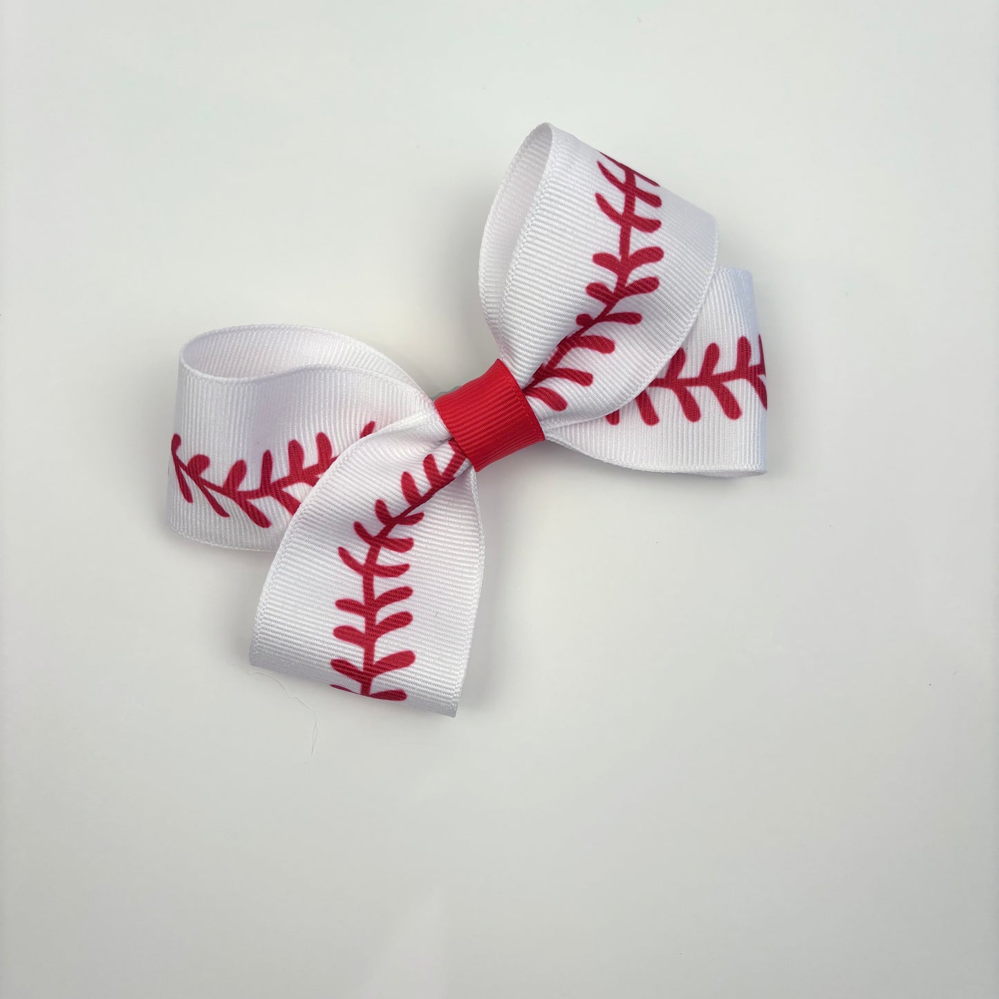 A spring Baseball print Mini Hair Bow