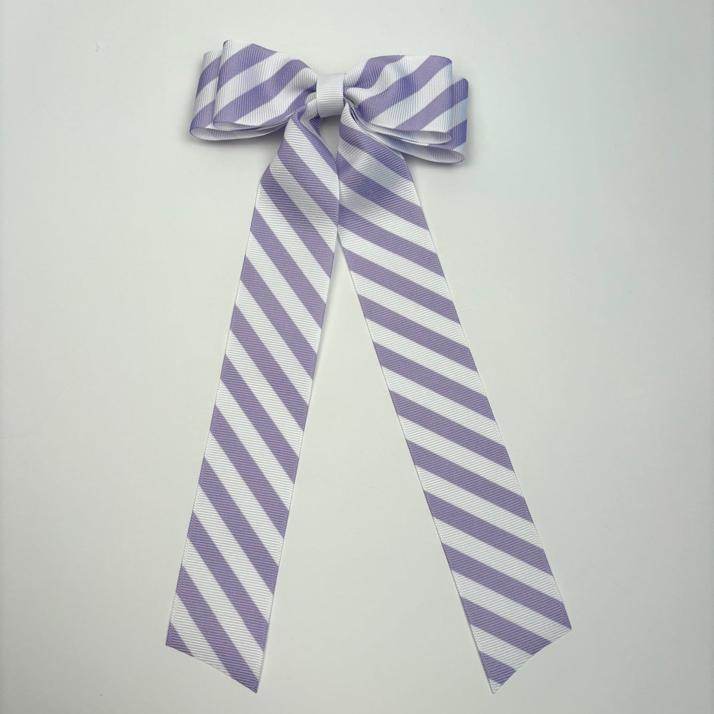 A Spring Purple and White Striped Bow