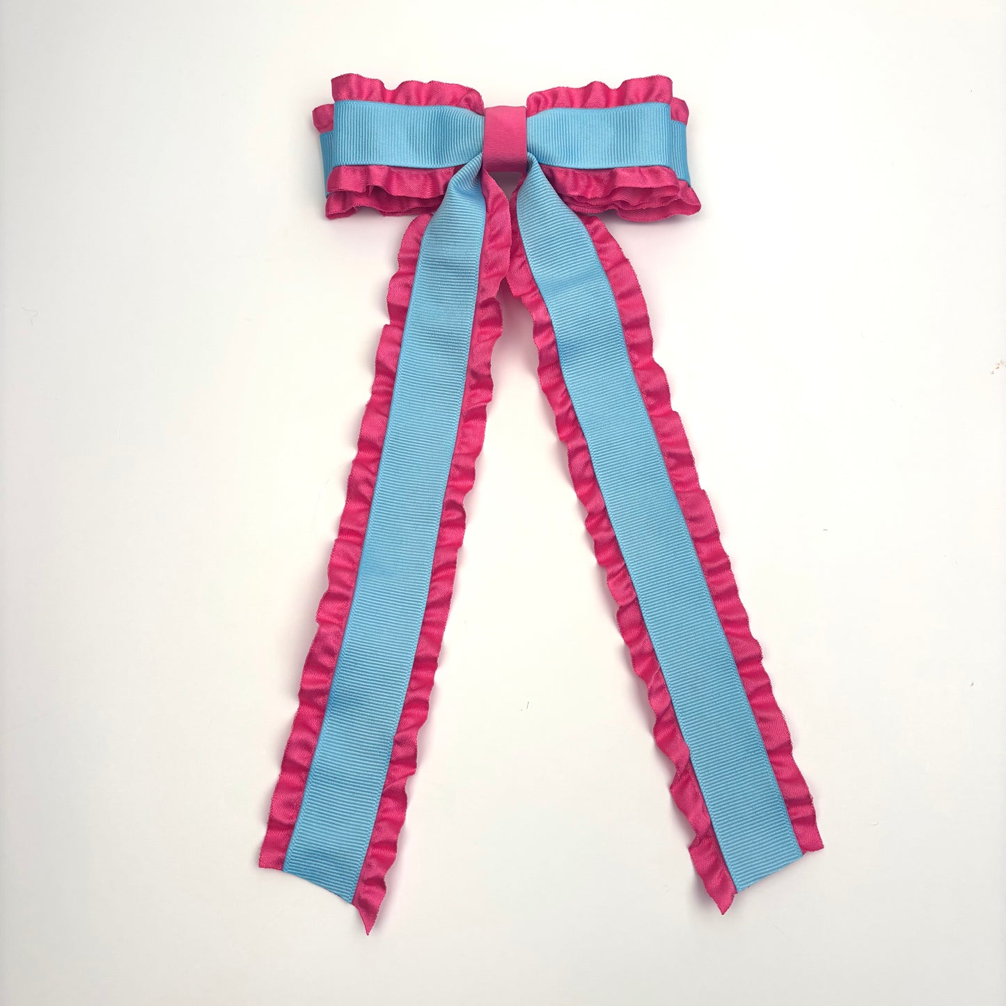 A CDP Collection Pink and Sky Blue Layered Bow
