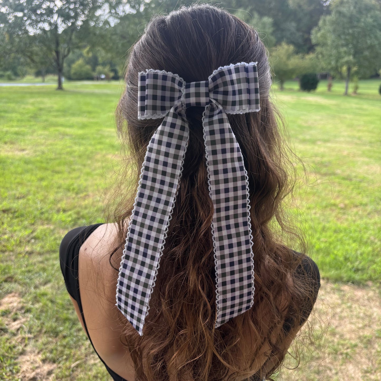 A Fall Collection Purple and Black Gingham Print