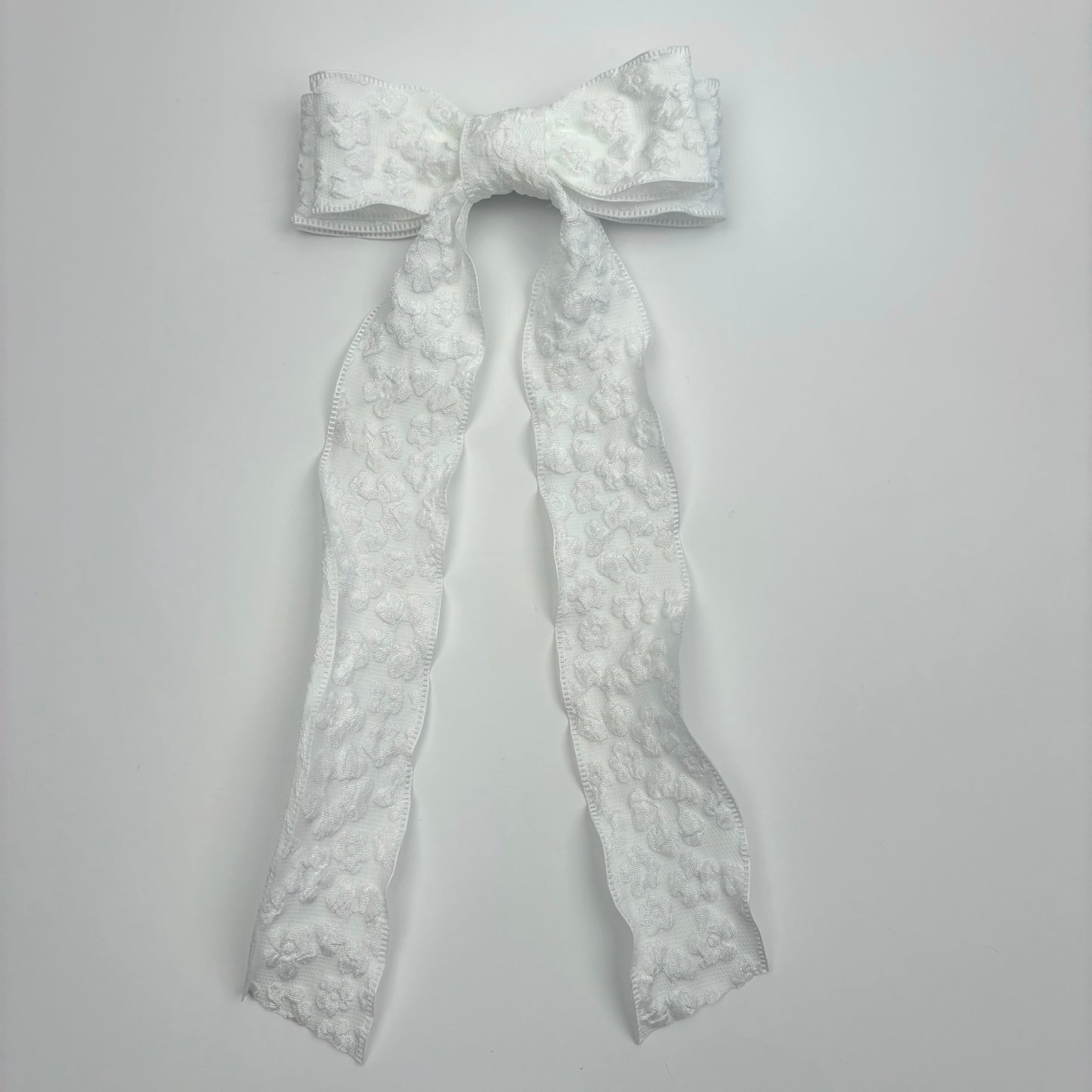 A Spring Embossed Floral White