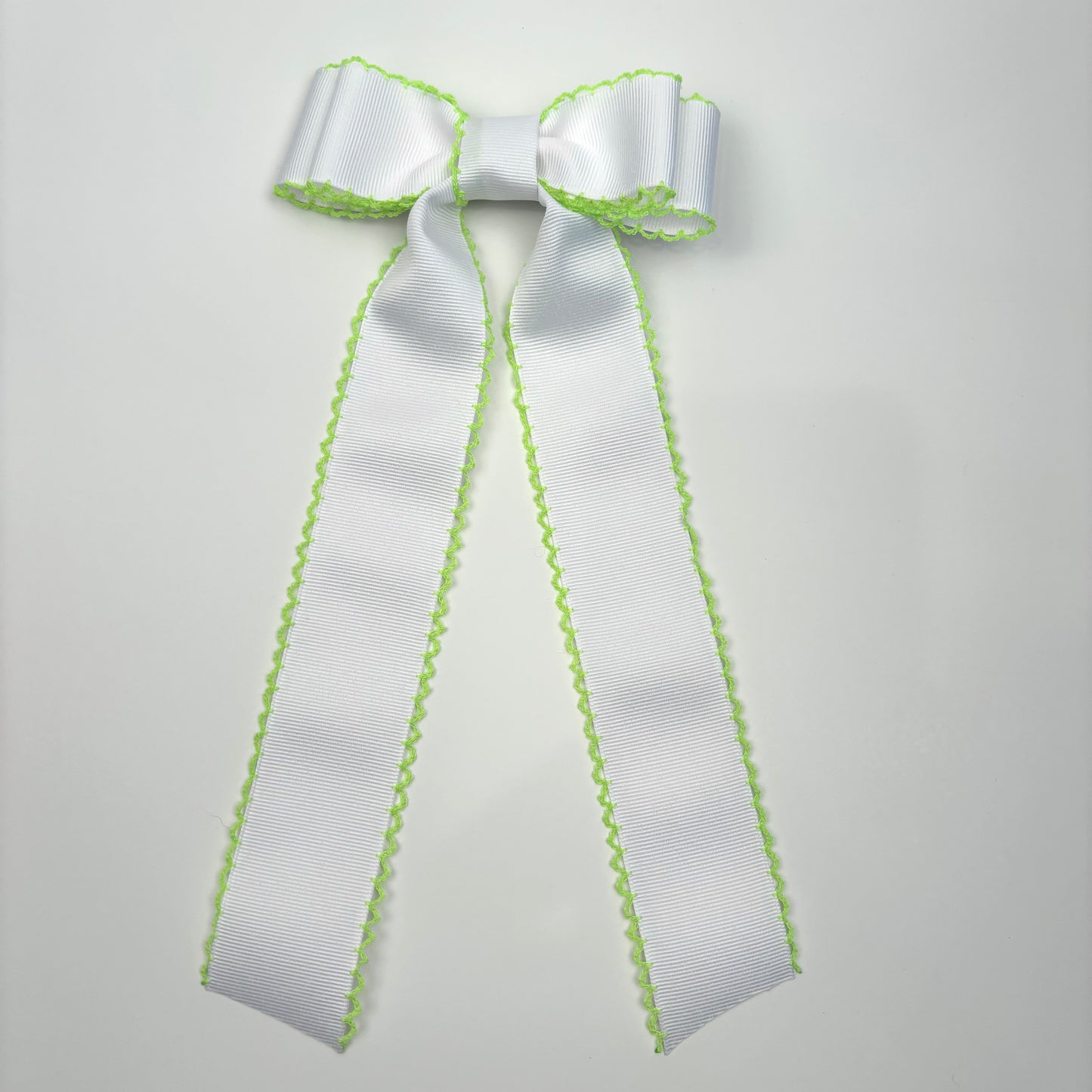 A Spring Moonstich White Neon Green Bow