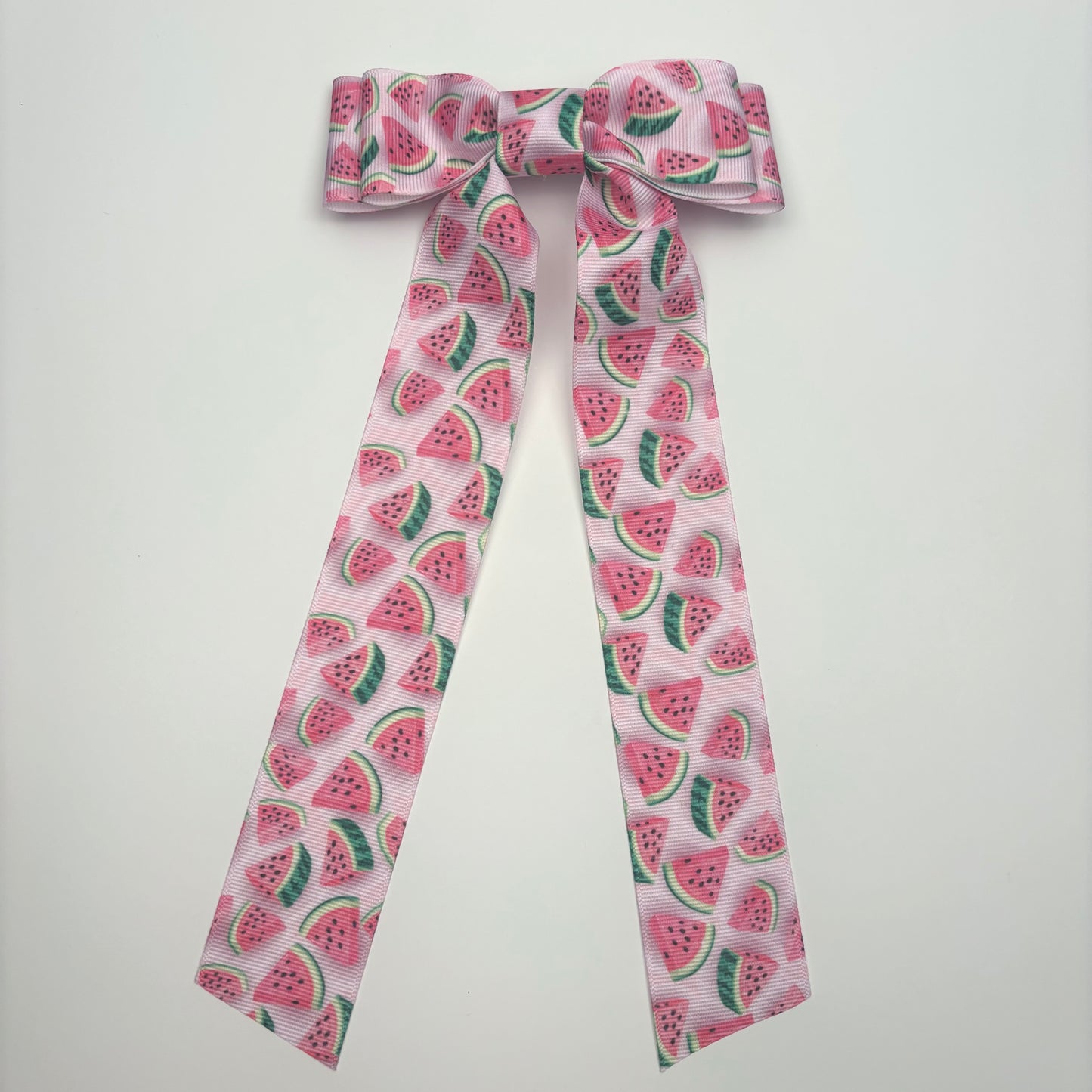 A Spring Watermelon Print Hair Bow