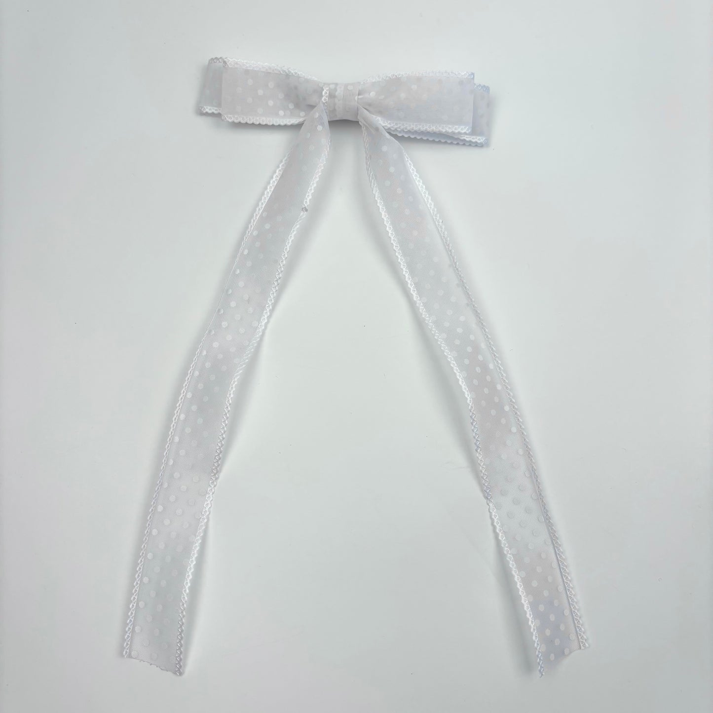 A Summer Collection Sheer White Dot Bow