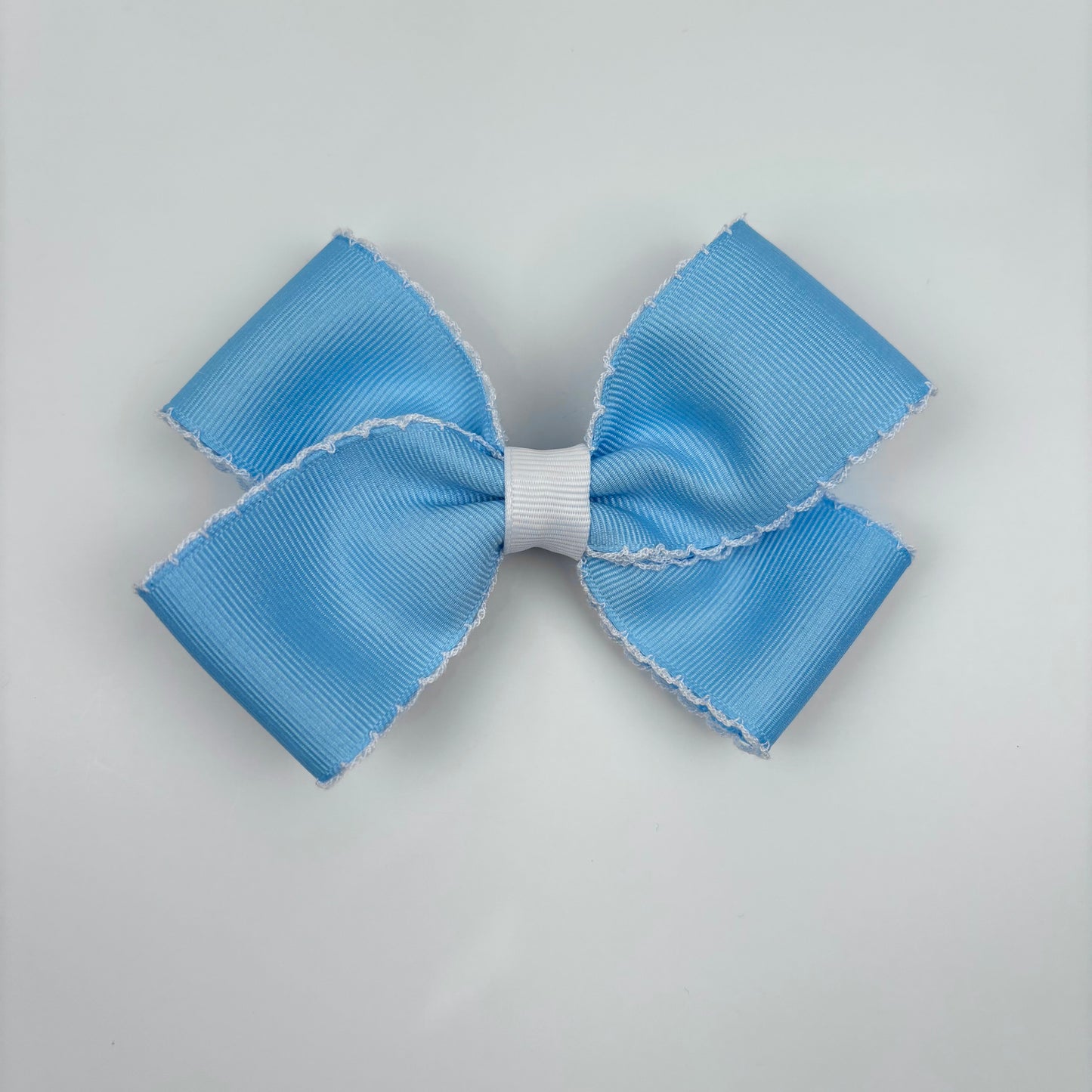 A Spring Blue Moonstitch Mini Hair Bow