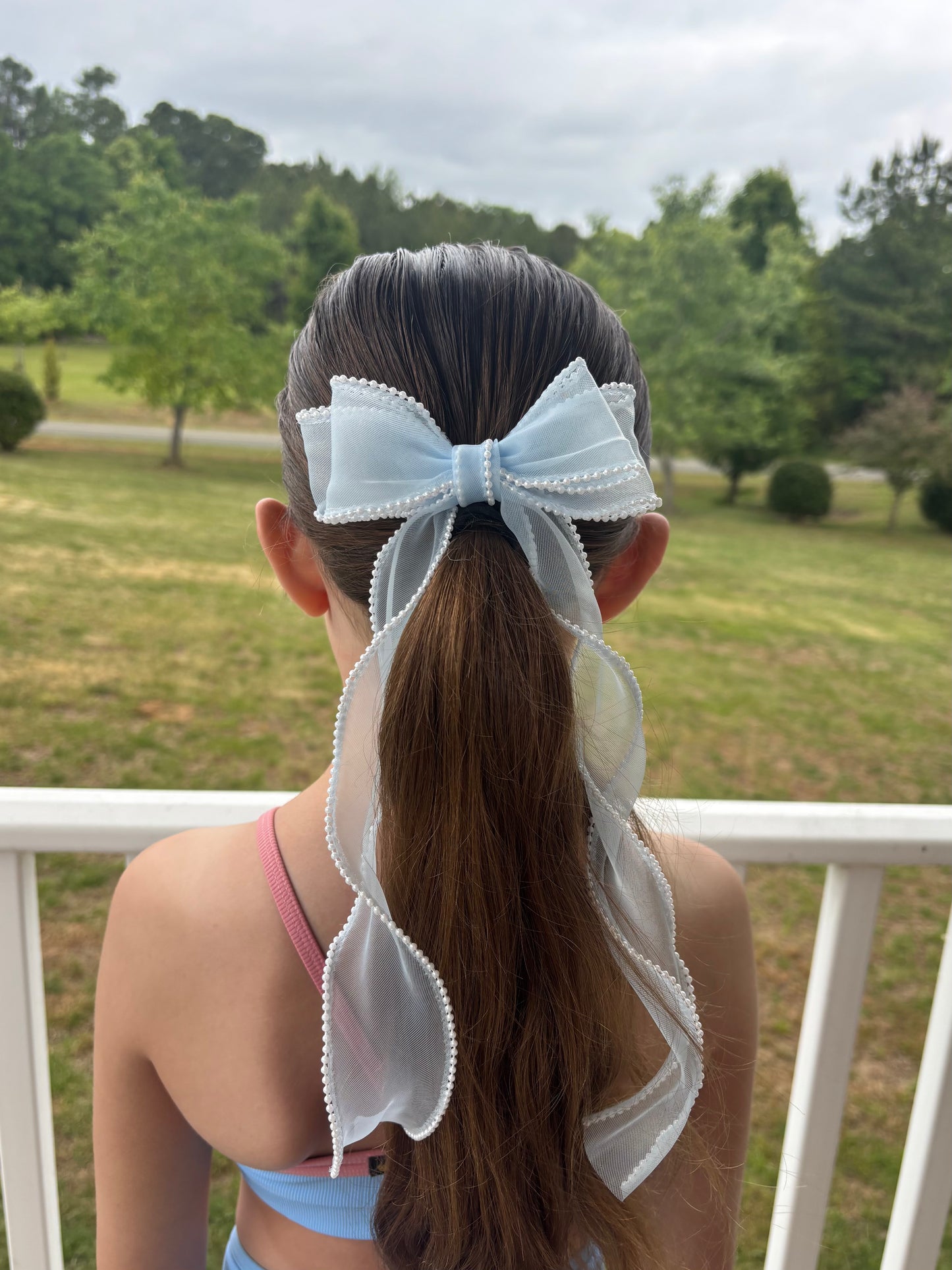 A Siri Sister X HRL Collection Sheer Blue with Pearls