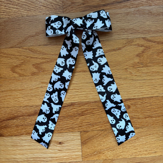 Grosgrain Printed Ghosts Bow