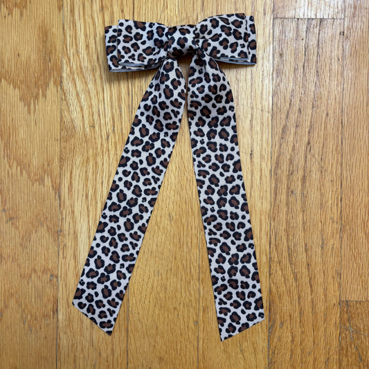 Grosgrain Printed Leopard Wide Bow