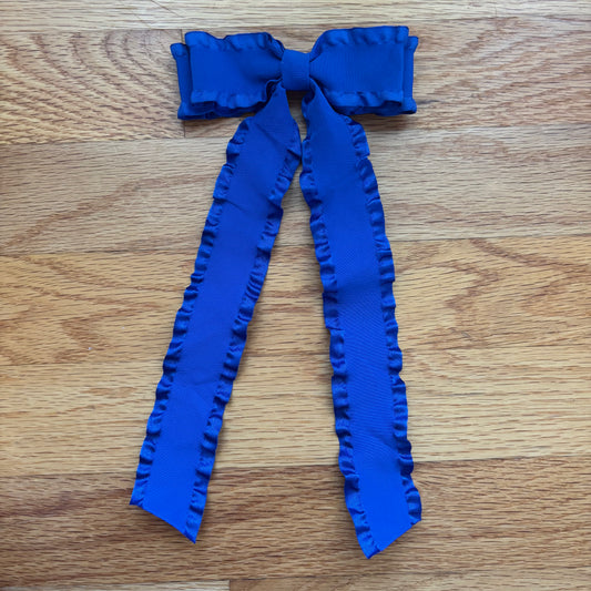Ruffle Royal Blue Bow