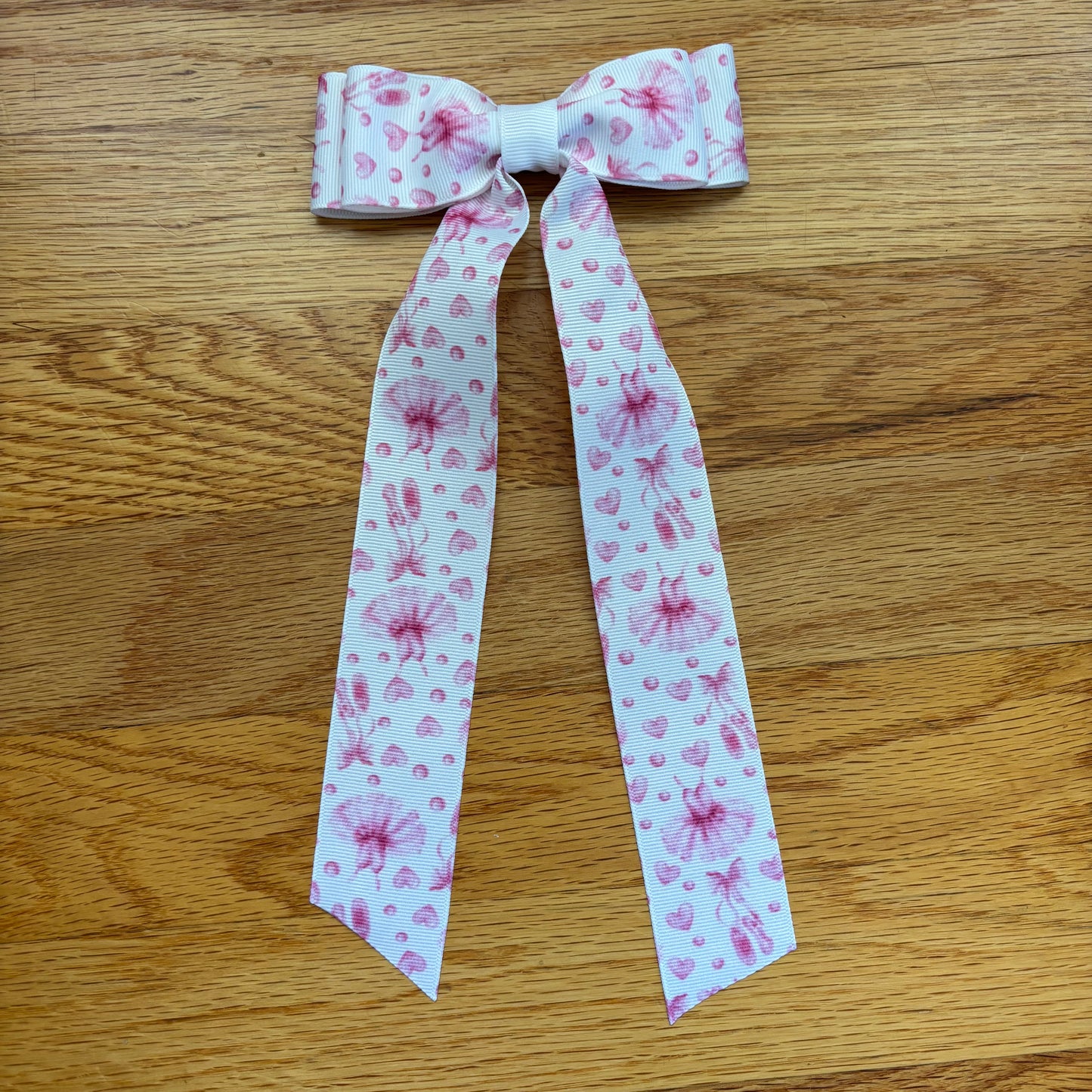 Grosgrain Printed Tutus and Hearts Bow