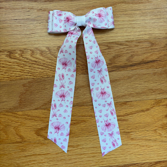 Grosgrain Printed Tutus and Hearts Bow