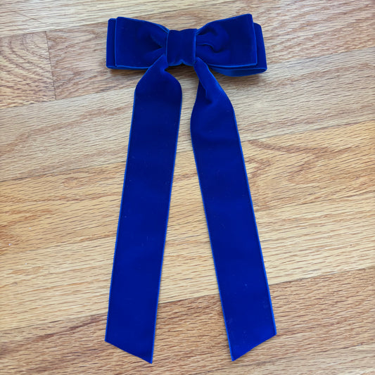 Velvet Royal Blue Bow