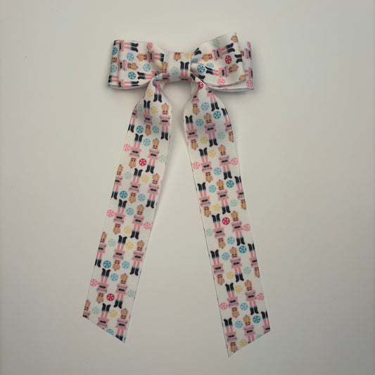 A Holiday Grosgrain Printed Nutcracker Bow