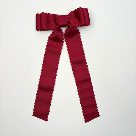 A Holiday Scallop Burgundy Bow