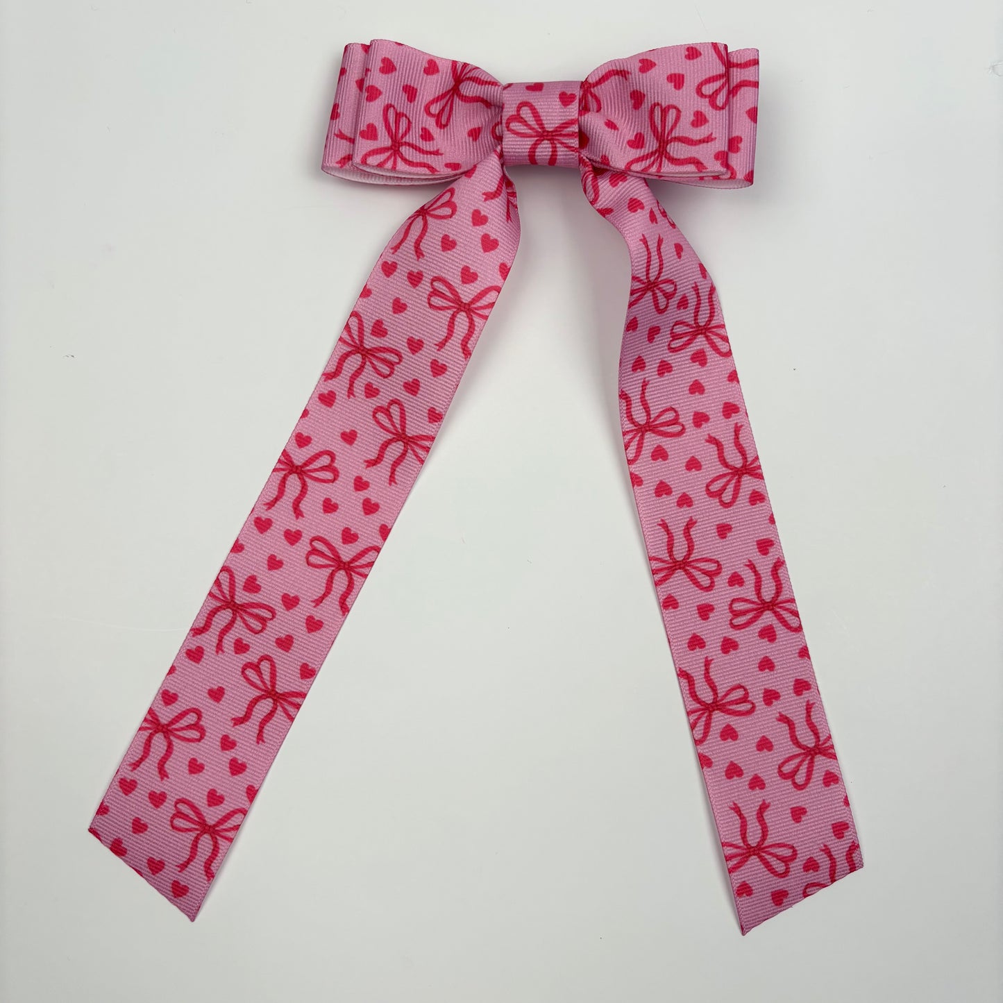 Grosgrain Printed Bow Hearts Bow