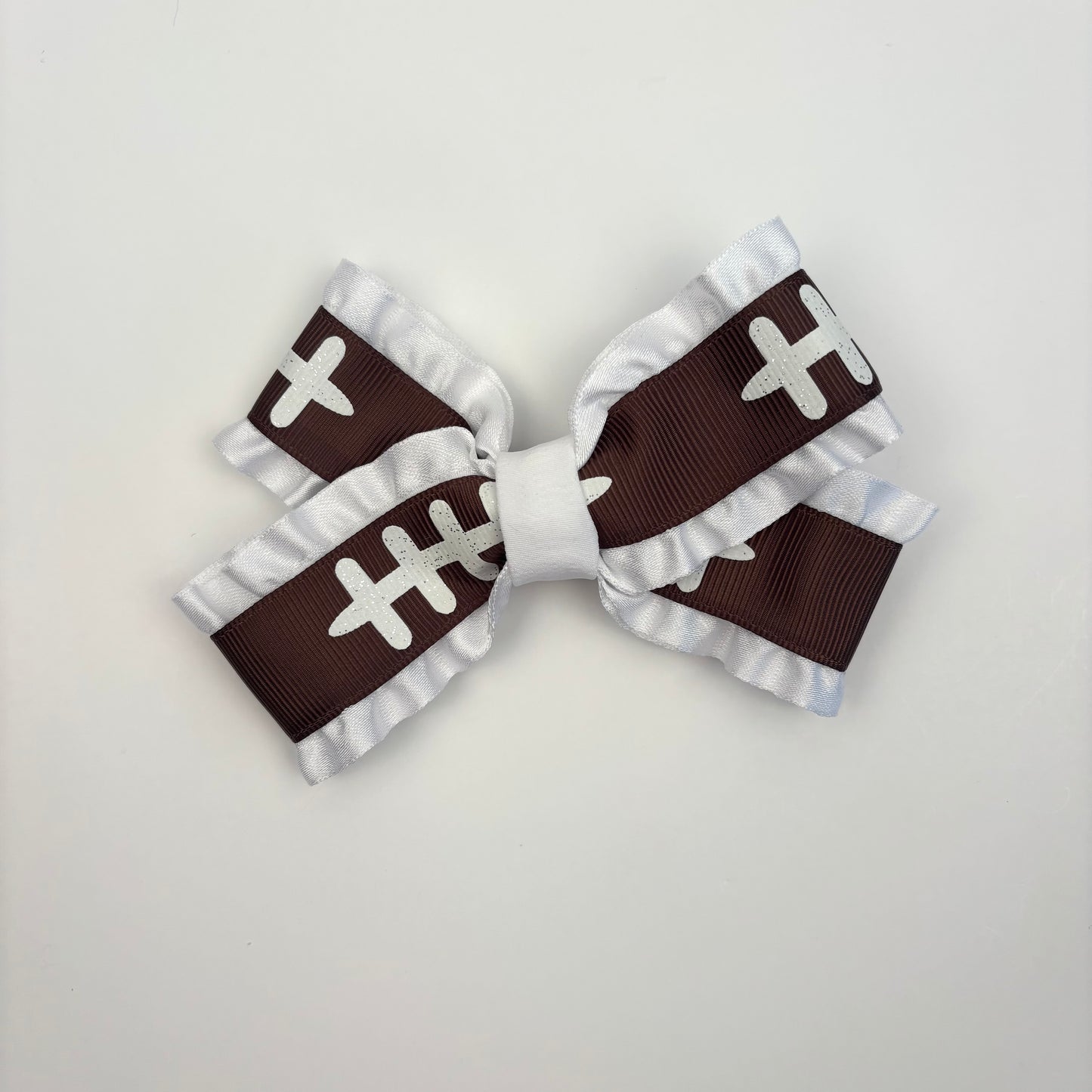 Double Ruffle Football Mini Bow
