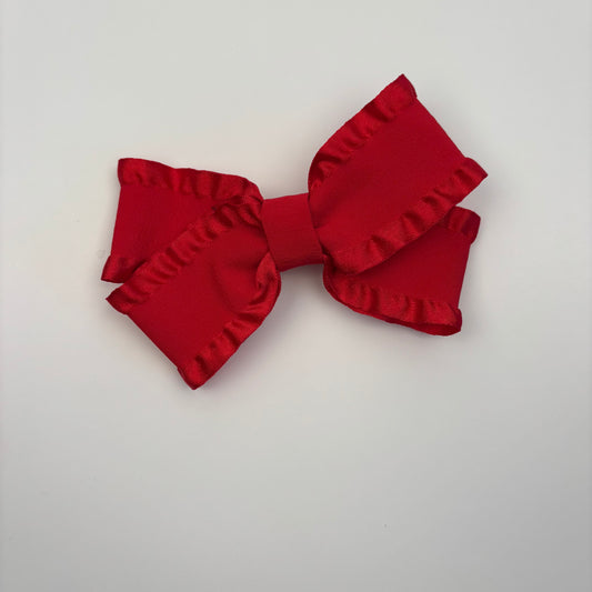 A Holiday Ruffle Red Mini Bow