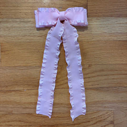 Ruffle pale pink bow