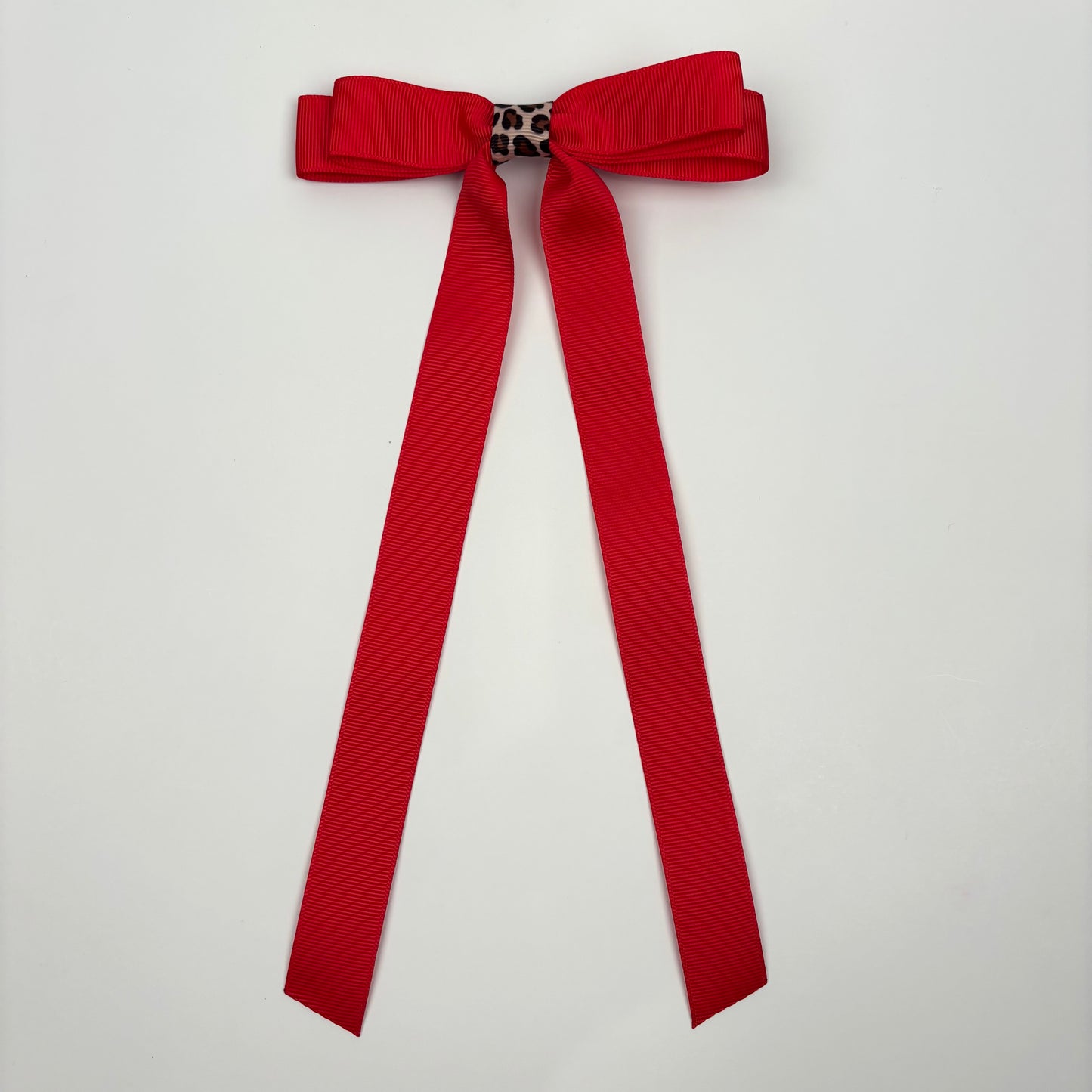 Grosgrain Red Skinny w/ Cheetah Center Bow
