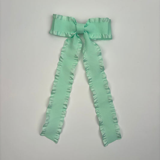 Ruffle Mint Green Bow