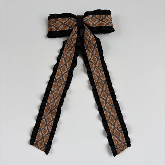 Animal Print Double Ruffle Snake Bow
