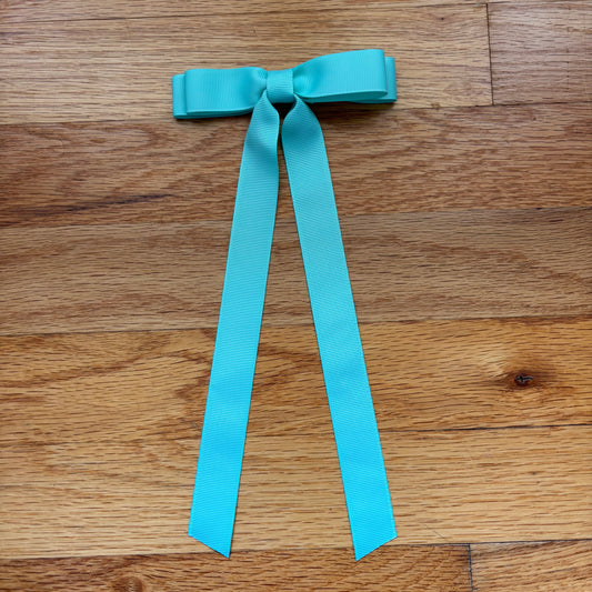 Grosgrain Aqua Bow