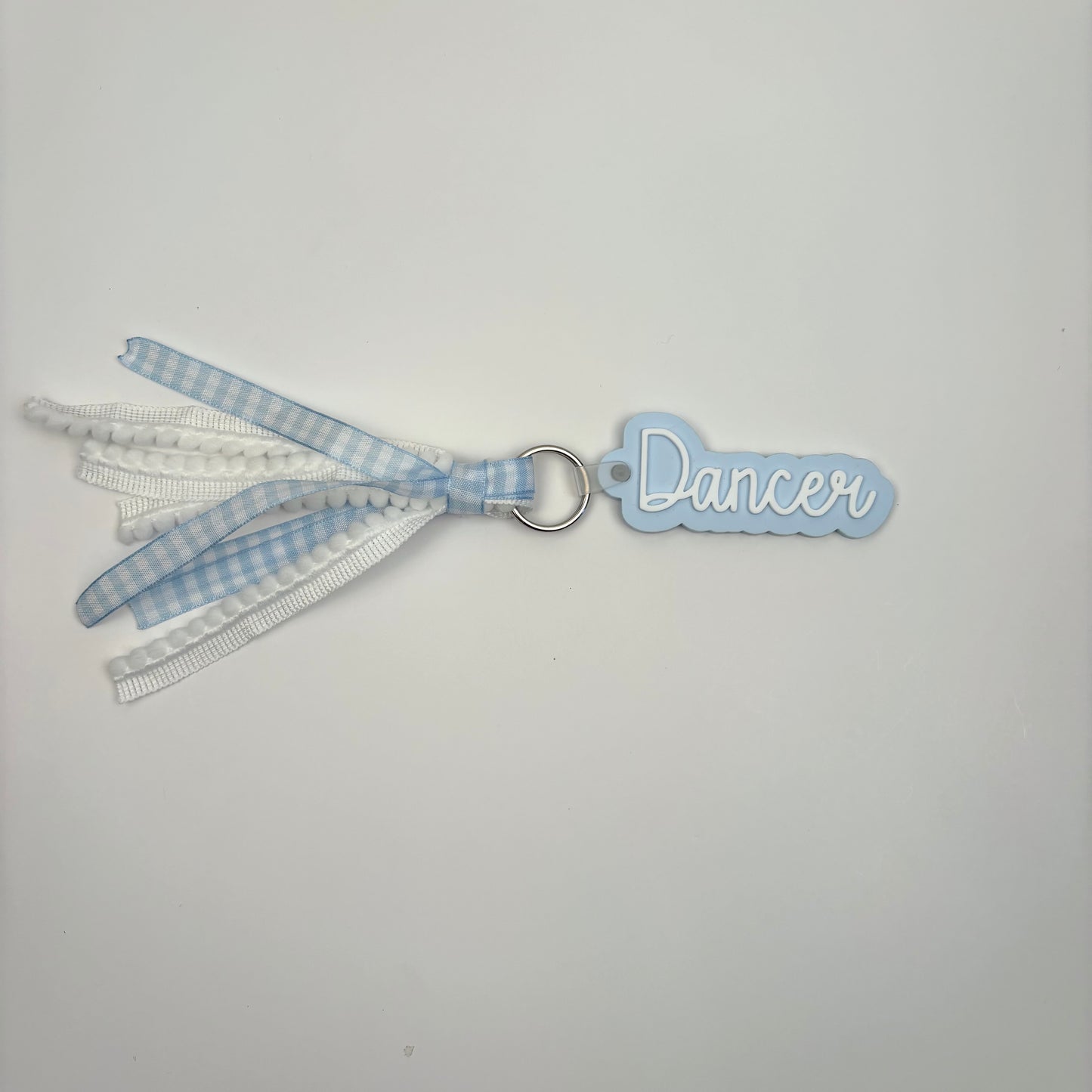 Acrylic and Ribbon Dancer Pink Keychain
