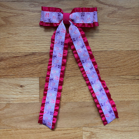 Double Ruffle Ballerina Pink Bow