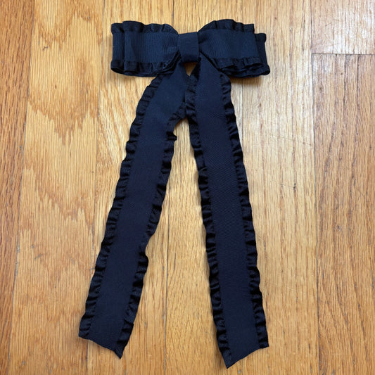 Ruffle Black Bow