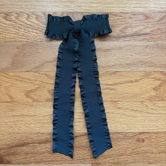 Ruffle Hunter Green Bow