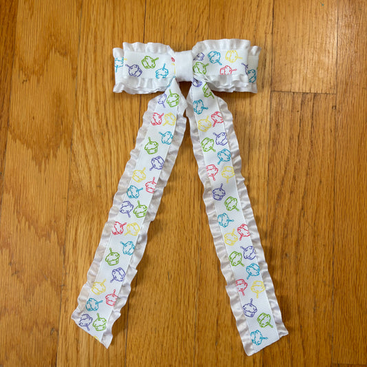 Double Ruffle Birthday Cupcake Bow