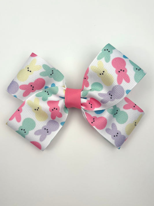 Sale- Easter Peep print Mini Hair Bow