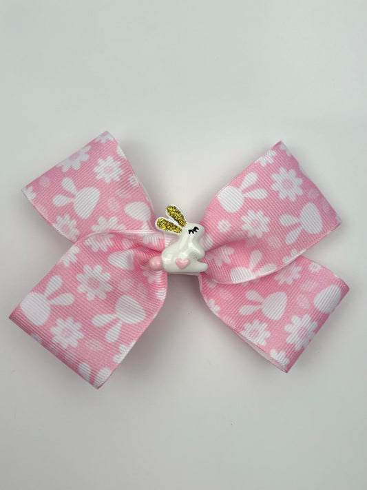 Sale- Easter Bunny print Mini Hair Bow
