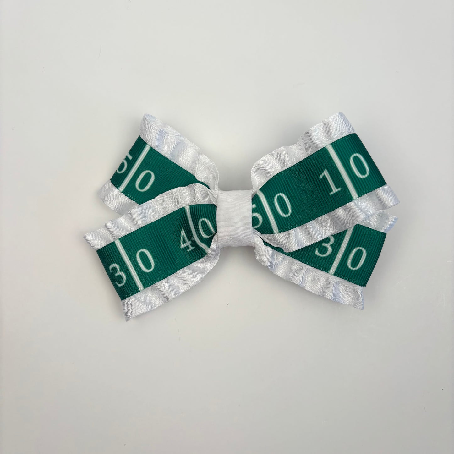 Double Ruffle Football Field Mini Bow