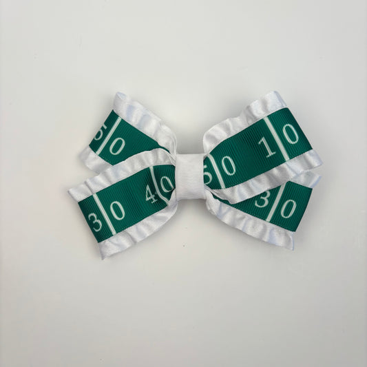 Double Ruffle Football Field Mini Bow