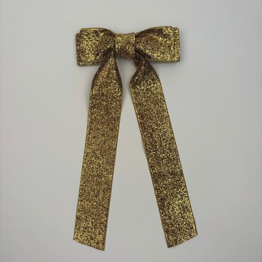 Gold Glitter Velvet Bow