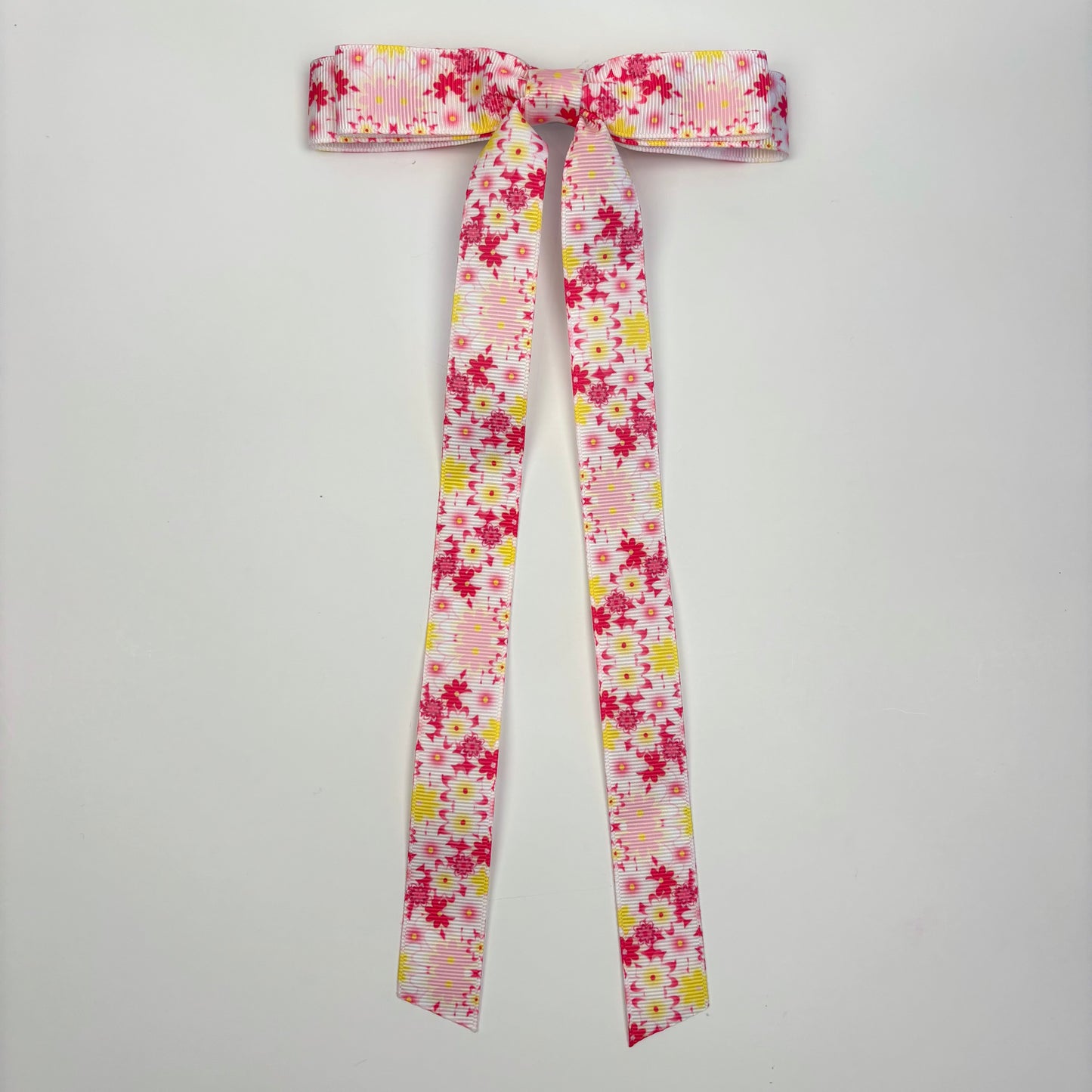 A Spring Printed Grosgrain Floral Bow