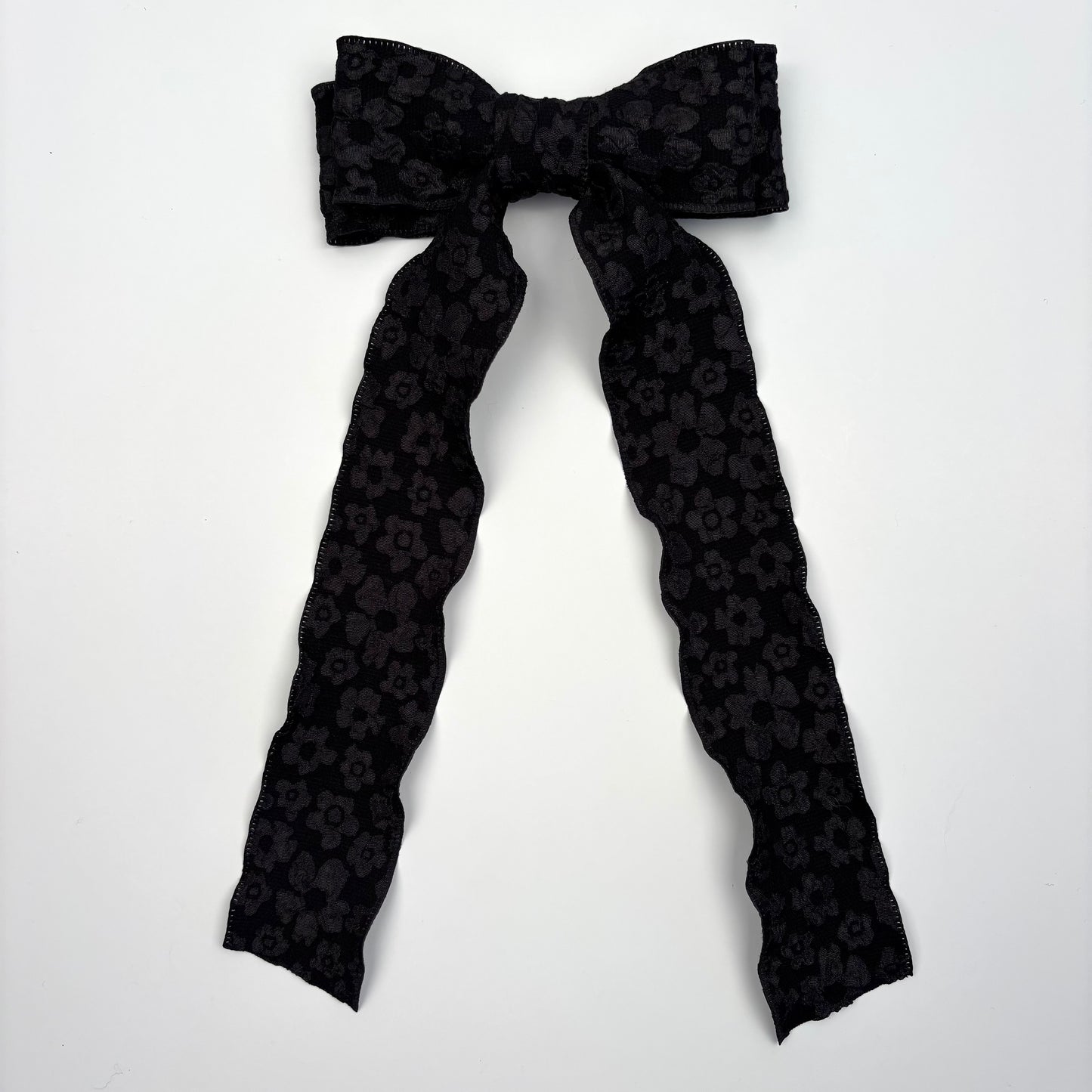 Rock the Black Gold Embossed Floral Black Bow