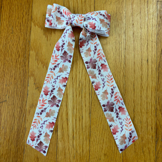 Grosgrain Printed Fall Leaves Bow